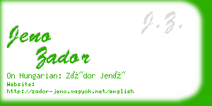 jeno zador business card